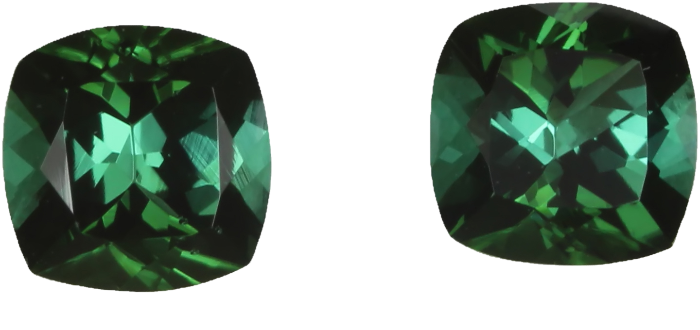 5.5mm Cushion Medium Blue-Green Tourmaline Pair