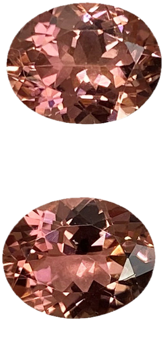 9x7mm Oval Deep Pink Tourmaline Pair