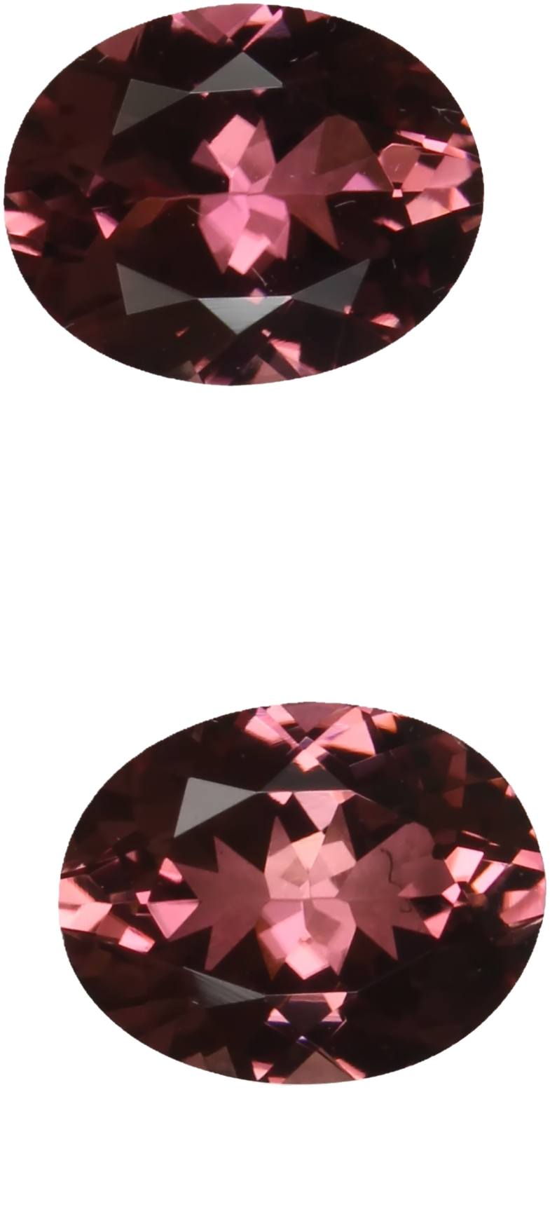 9x7mm Oval Deep Pink Tourmaline Pair