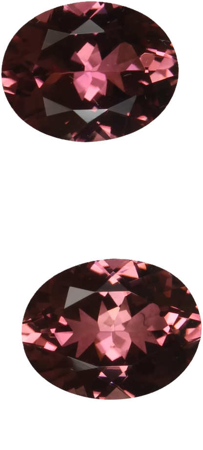 9x7mm Oval Deep Pink Tourmaline Pair