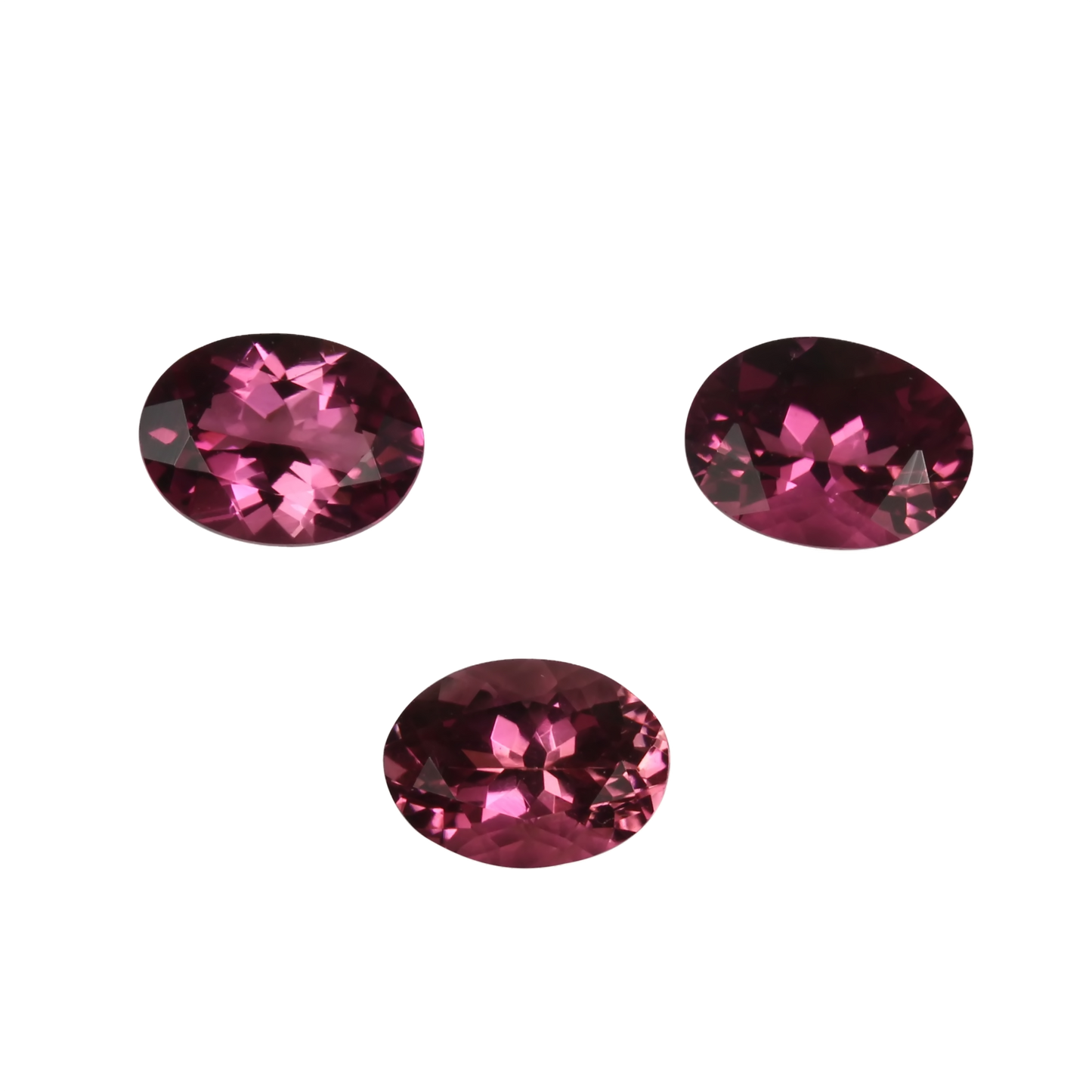7.5x5.5mm Oval Deep Pink Tourmaline Set