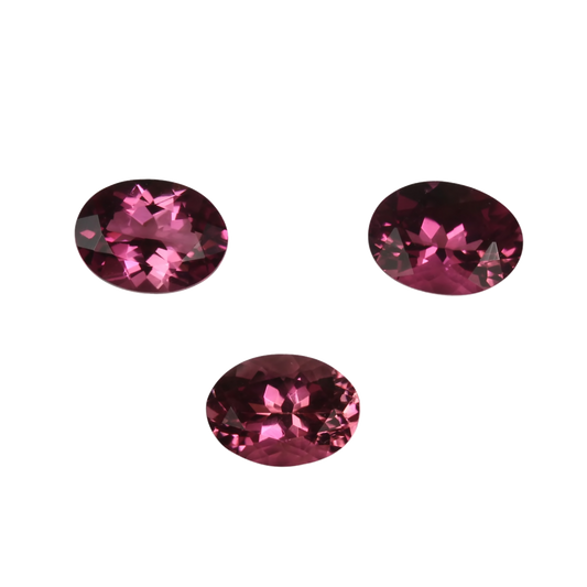 7.5x5.5mm Oval Deep Pink Tourmaline Set