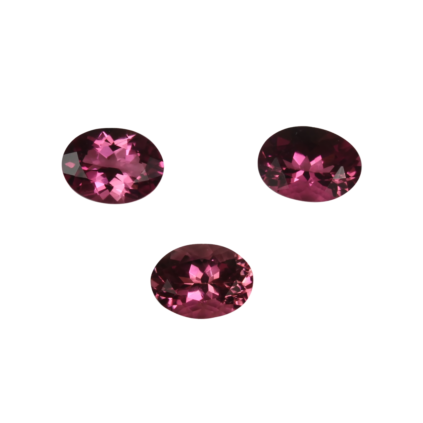 7.5x5.5mm Oval Deep Pink Tourmaline Set