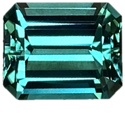 Emerald Cut Blue-Green Tourmaline