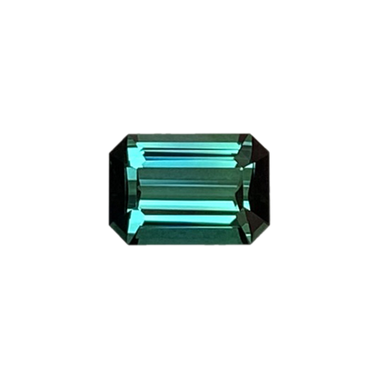 1.76ct Emerald Cut Medium Green-Blue Tourmaline