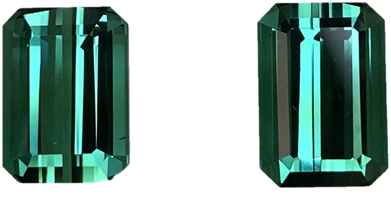 Emerald Cut Medium Blue-Green Tourmaline