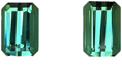 4.87ct Emerald Cut Medium Blue-Green Tourmaline Pair
