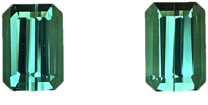 4.87ct Emerald Cut Medium Blue-Green Tourmaline Pair