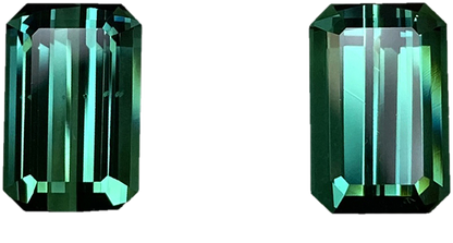 9.65ct Emerald Cut Medium Blue-Green Tourmaline Pair