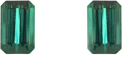 11.9ct Emerald Cut Medium Blue-Green Tourmaline Pair