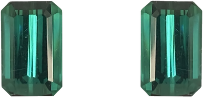 11.9ct Emerald Cut Medium Blue-Green Tourmaline Pair