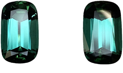 7.72ct Cushion Medium Blue-Green Tourmaline Pair