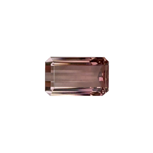 6.84ct Emerald Cut Bi-Color Light Pink Tourmaline