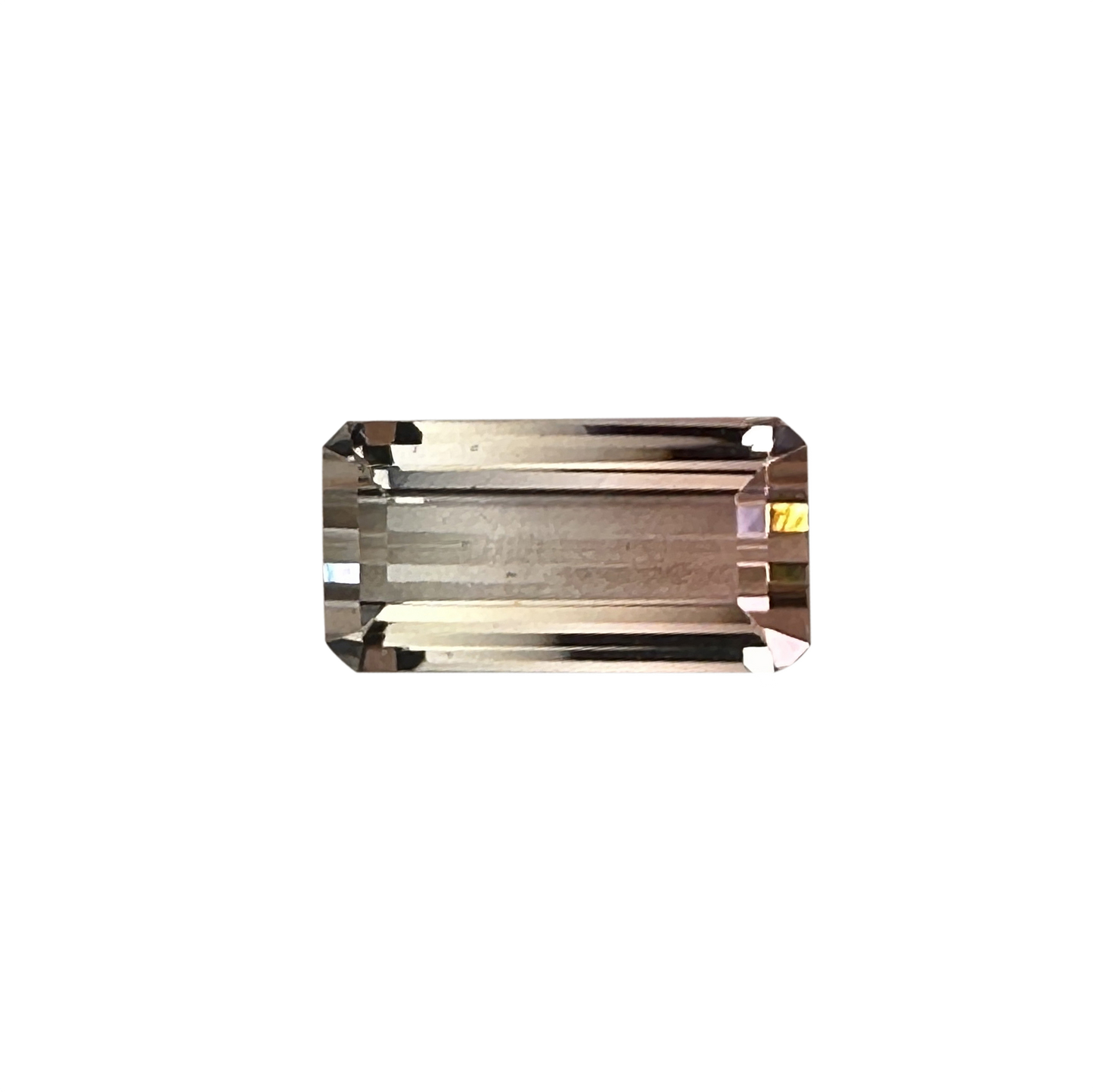 Emerald Cut Bi-Color Light Pink Tourmaline