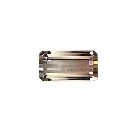 Emerald Cut Bi-Color Light Pink Tourmaline