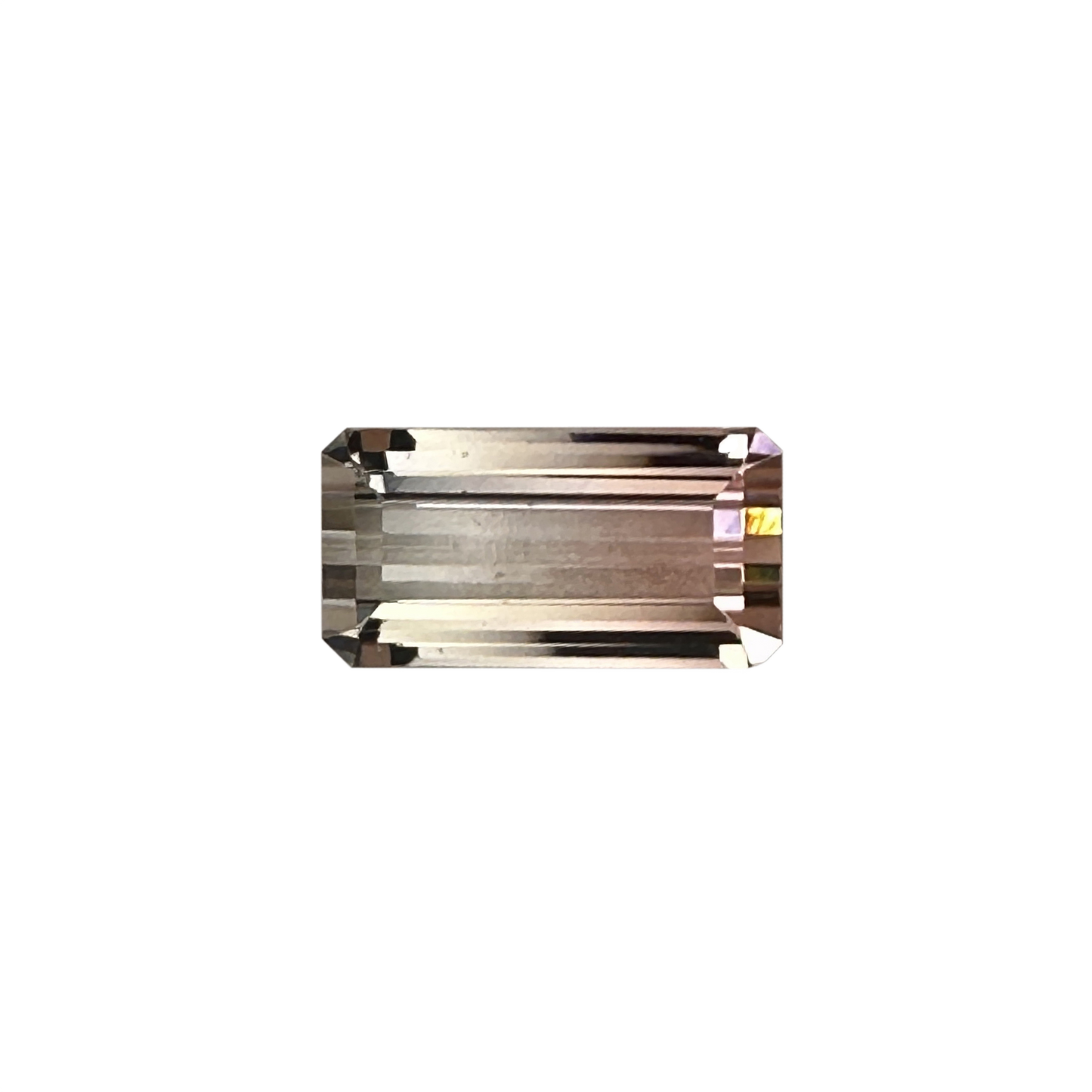Emerald Cut Bi-Color Light Pink Tourmaline