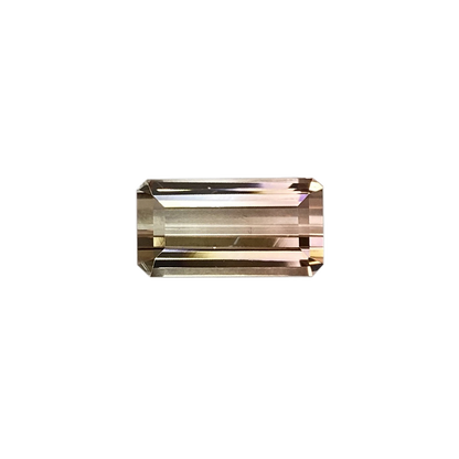Emerald Cut Bi-Color Light Pink Tourmaline