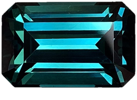 14.44ct Emerald Cut Deep Blue Tourmaline