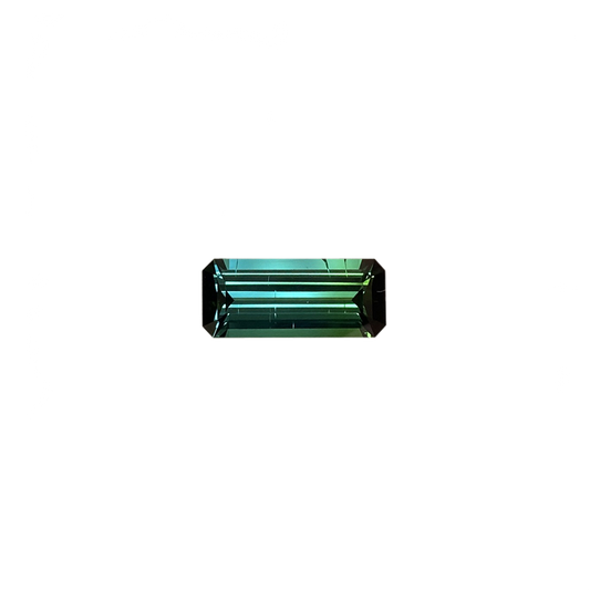 4.92ct Emerald Cut Deep Blue-Green Tourmaline