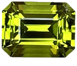 8.1x6.2mm Emerald Cut Yellowish Green Tourmaline