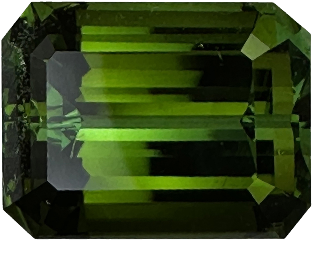 12.52ct Emerald Cut Deep Green Tourmaline