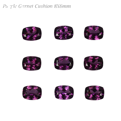 8x6mm Cushion Purple Garnet