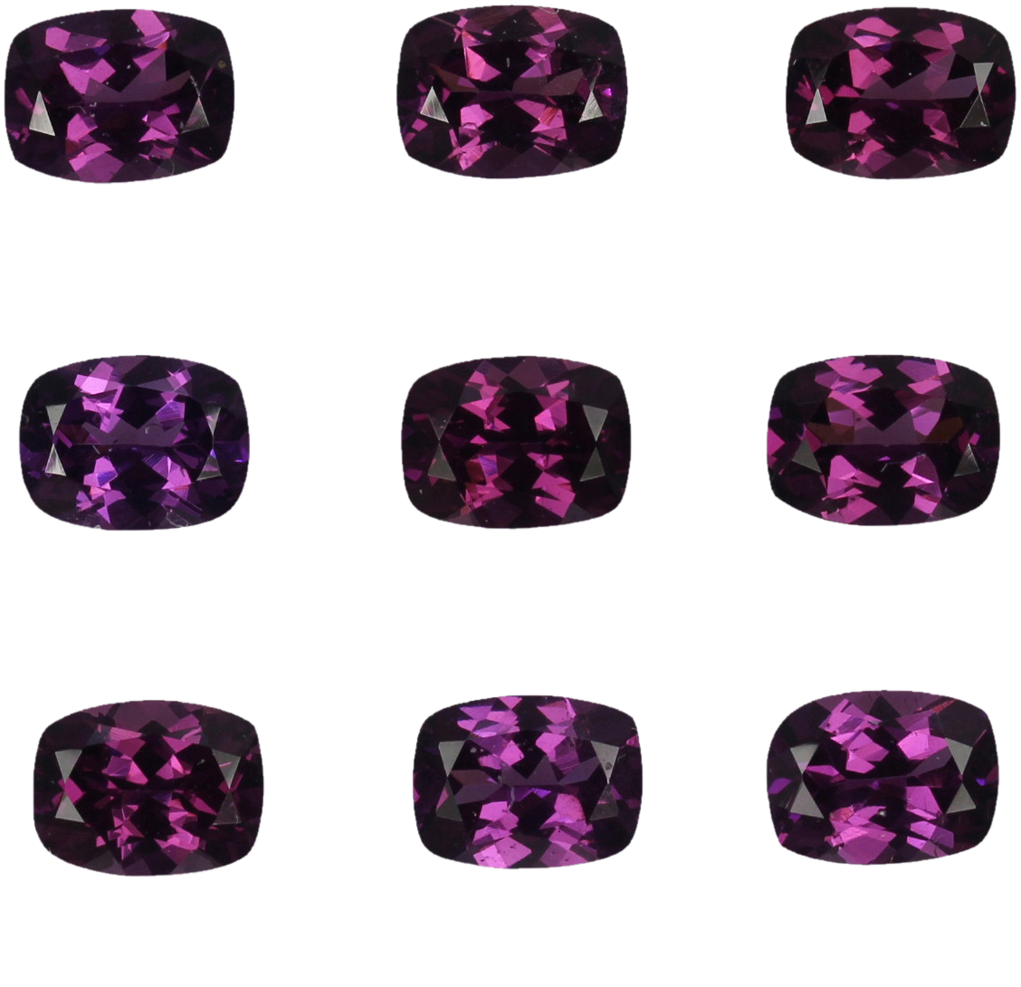 8x6mm Cushion Purple Garnet