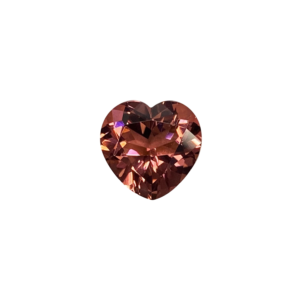 10mm Heart Shape Salmon Pink Tourmaline