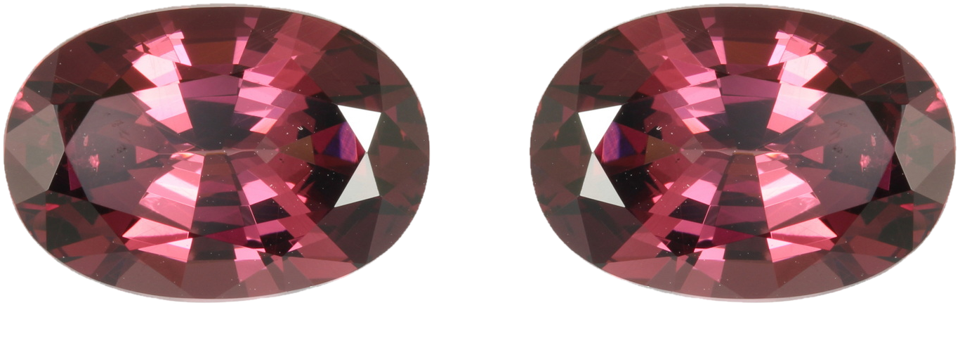 14.72ct Oval Open Burgundy Rhodolite Pair