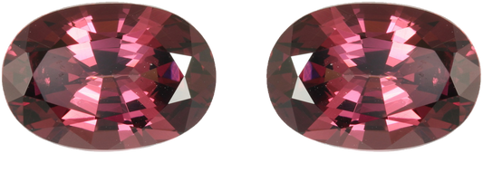 14.72ct Oval Open Burgundy Rhodolite Pair