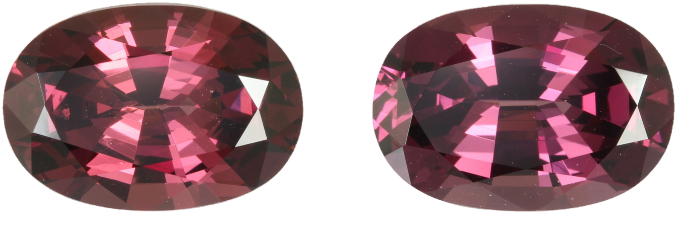 14.72ct Oval Open Burgundy Rhodolite Pair