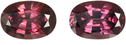 14.72ct Oval Open Burgundy Rhodolite Pair