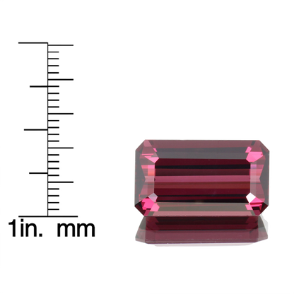 15.53ct Emerald Cut Open Burgundy Rhodolite