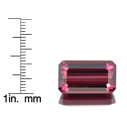 15.53ct Emerald Cut Open Burgundy Rhodolite