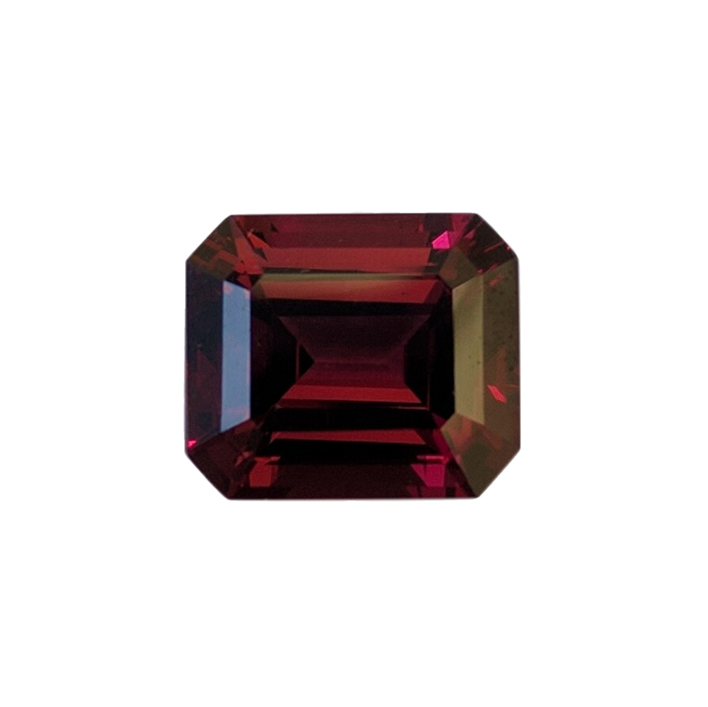 9.53ct Emerald Cut Deep Burgundy Rhodolite