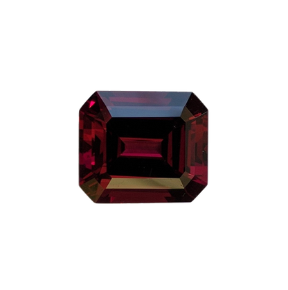 9.53ct Emerald Cut Deep Burgundy Rhodolite