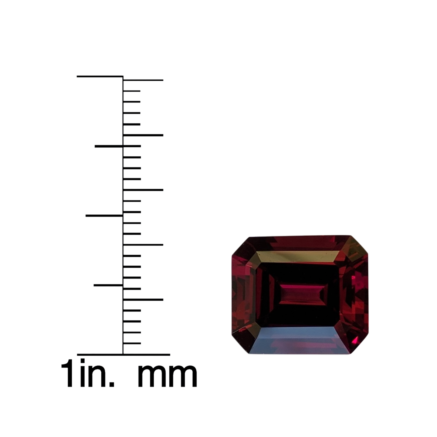 9.53ct Emerald Cut Deep Burgundy Rhodolite
