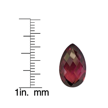 8.66ct Briolette Open Burgundy Rhodolite