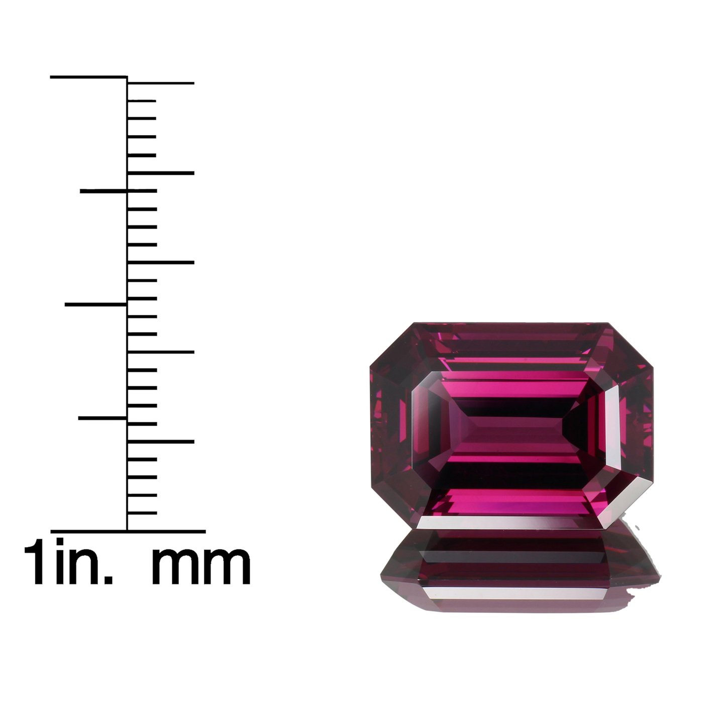 13.36ct Emerald Cut AAA Color Rhodolite