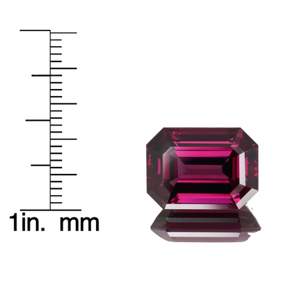 13.36ct Emerald Cut AAA Color Rhodolite
