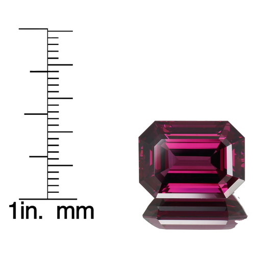 13.36ct Emerald Cut AAA Color Rhodolite