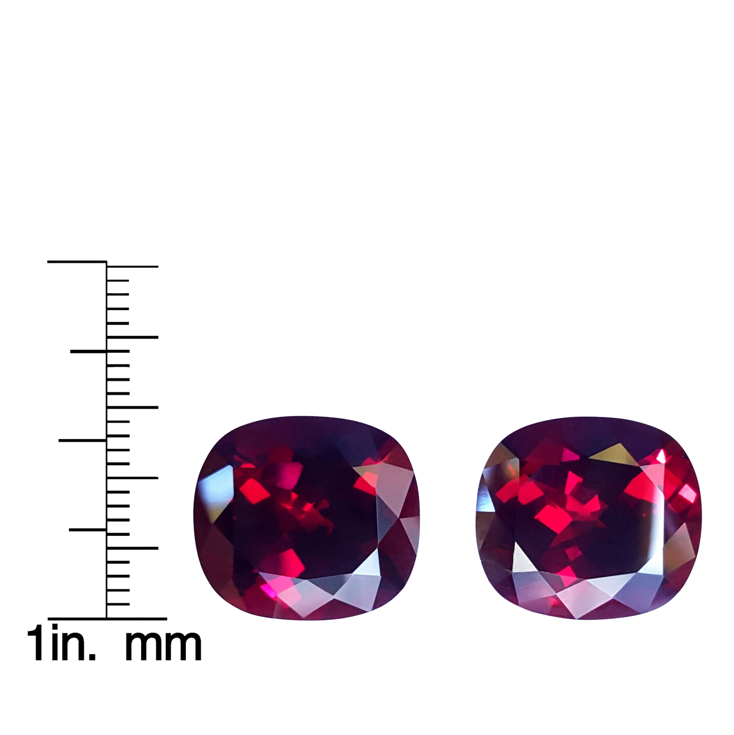 31.6ct Cushion Open Burgundy Rhodolite Pair