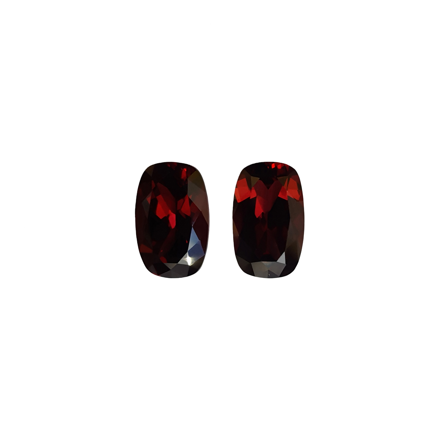 14.17ct Cushion Reddish Rhodolite Pair