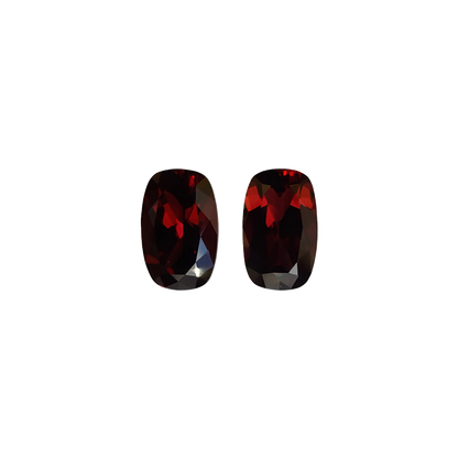 14.17ct Cushion Reddish Rhodolite Pair