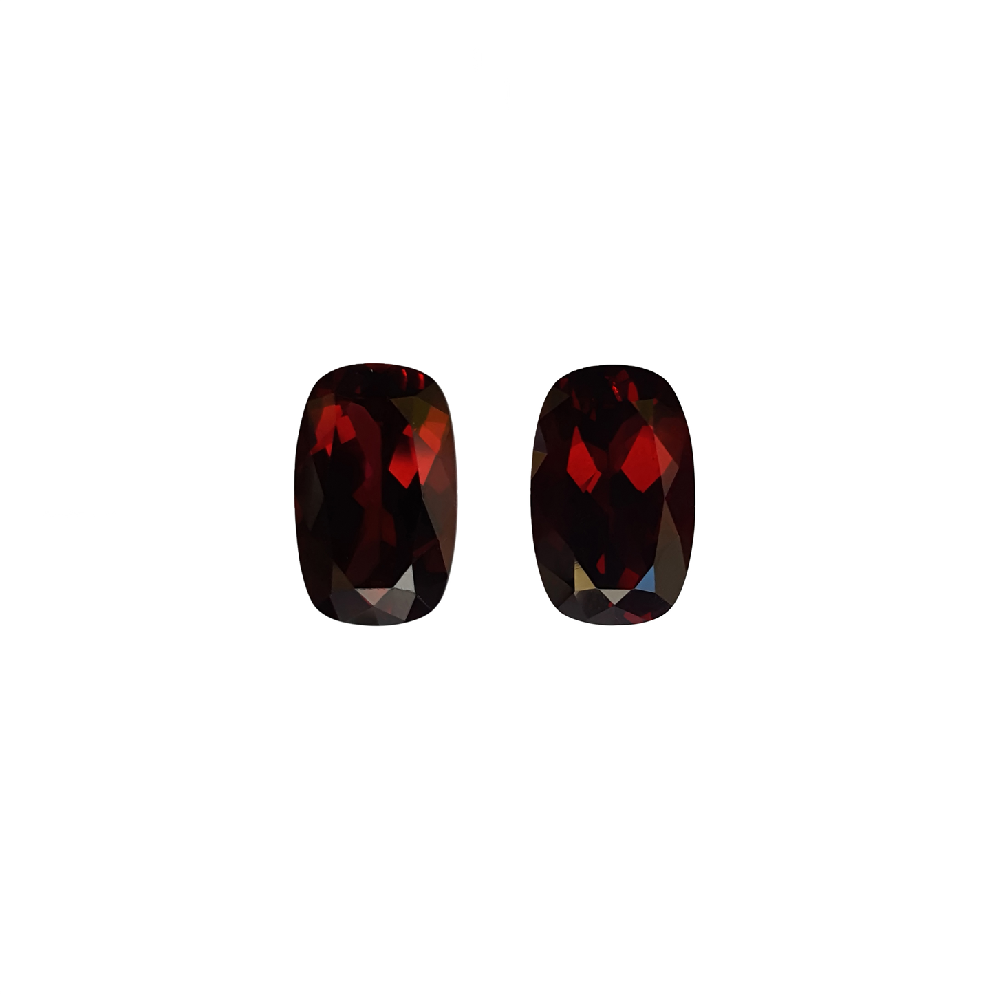 14.17ct Cushion Reddish Rhodolite Pair