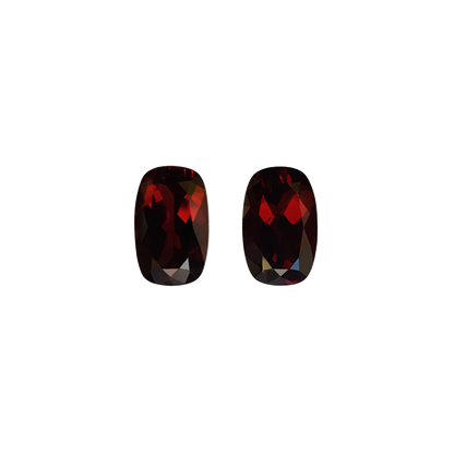 14.17ct Cushion Reddish Rhodolite Pair