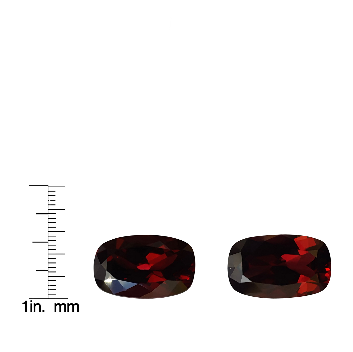 14.17ct Cushion Reddish Rhodolite Pair