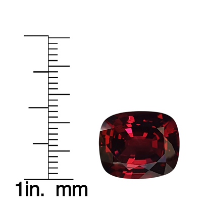 10.8ct Cushion Open Burgundy Rhodolite