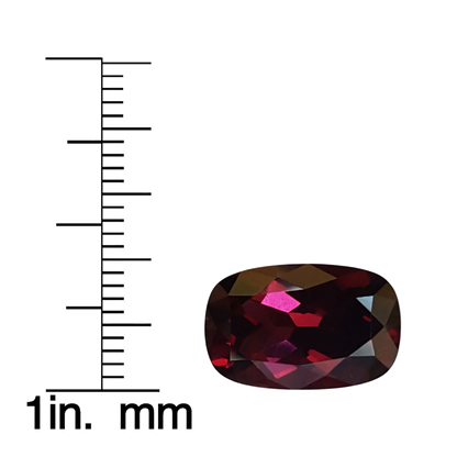 7.85ct Cushion Open Burgundy Rhodolite