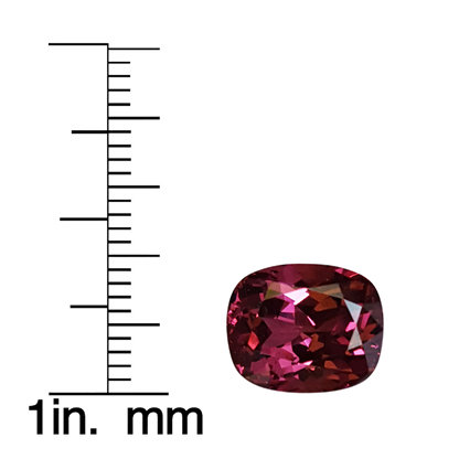 6.82ct Cushion Open Burgundy Rhodolite